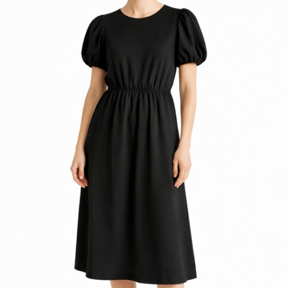 Albert Nipon Linen Black Vintage Cocktail Elegant NYE Dinner Party GothGirl Sz 8